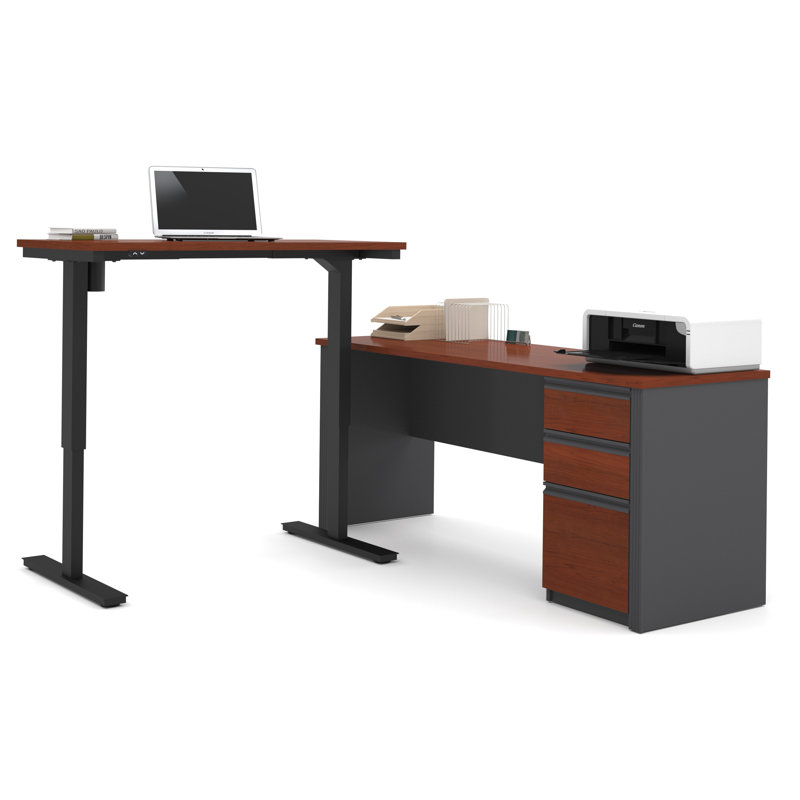 Ebern Designs Kenworthy Reversible LShape Standing Desk with Height